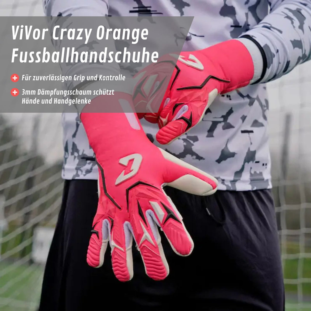 Fussballhandschuhe ViVor Crazy Orange Gr. 11 Torwart Goalie Handschuhe