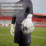 Fussballhandschuhe Invictus White Gold Gr. 9 Torwart Goalie Handschuhe