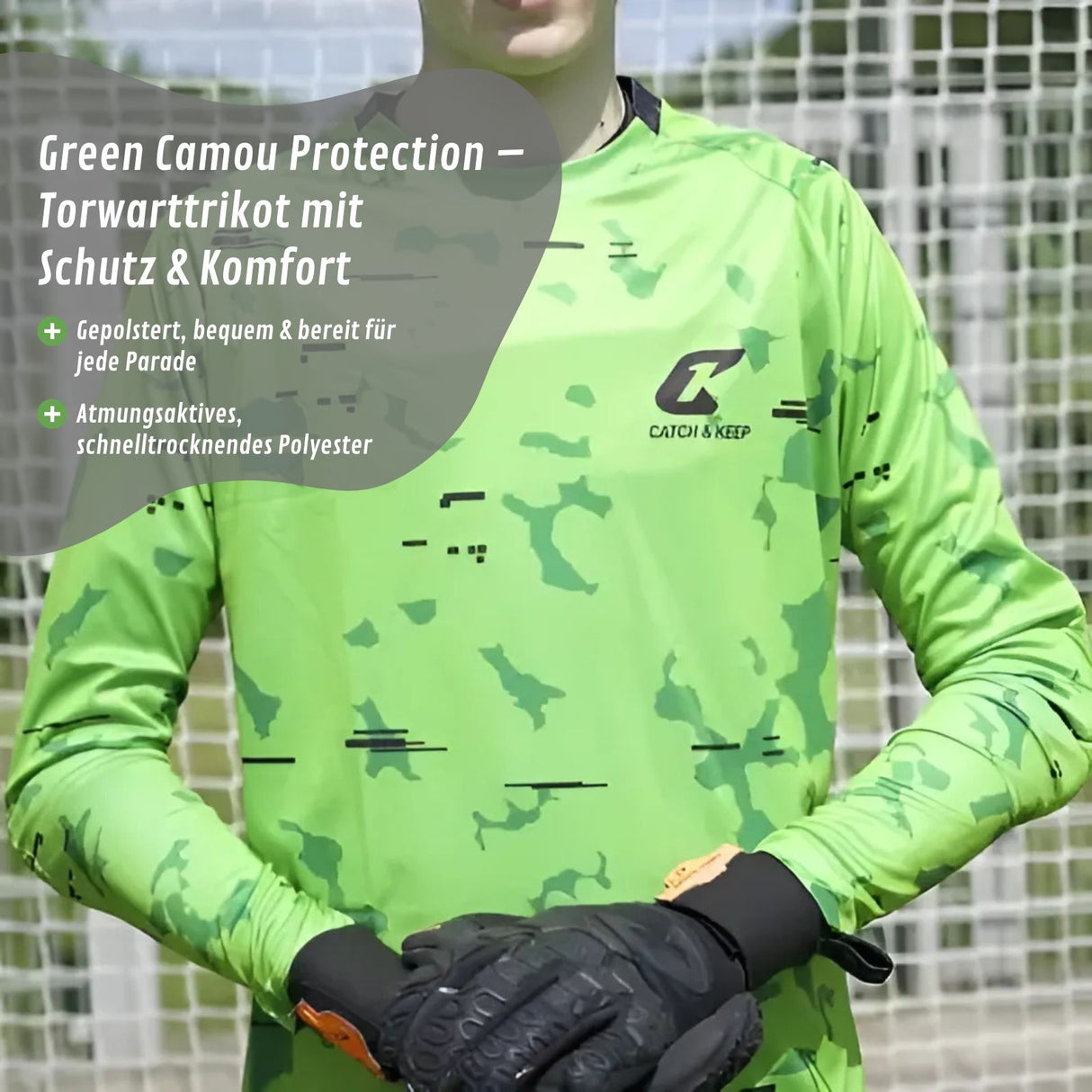 Trikot Green Camou Protection Torwarttrikot Gr. 128 Fussball Shirt