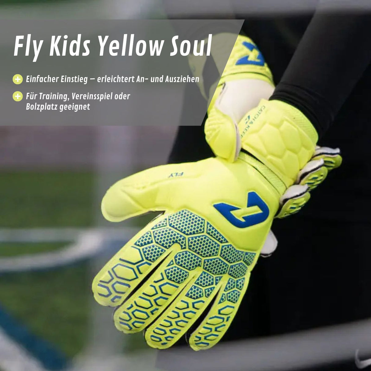 Fussballhandschuhe Fly Kids Yellow Soul Gr. 4 Torwart Goalie Handschuhe