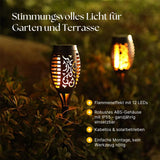 LED Solar-Gartenleuchte Gartenbeleuchtung Gartenfackel Flammenlampe