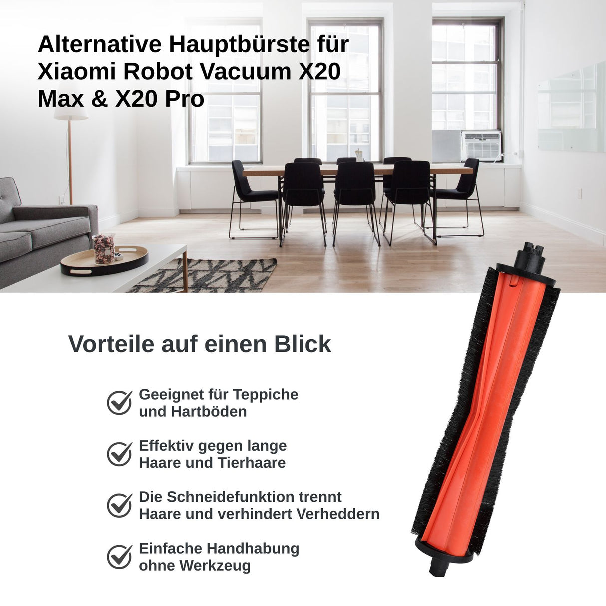 Alternative Hauptbürste mit Schneidefunktion für Xiaomi X20 Max X20 Pro