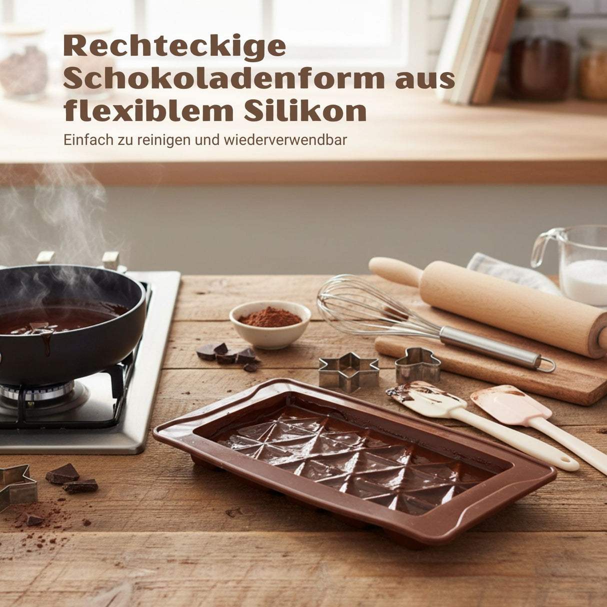 Rechteckige Silikonform Backform Schokoladenform Motivform