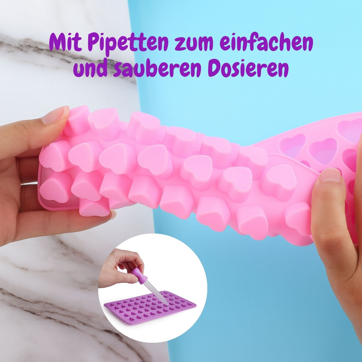 6er-Set Silikonform Schokoladenform Backform Geleeform Bonbonform