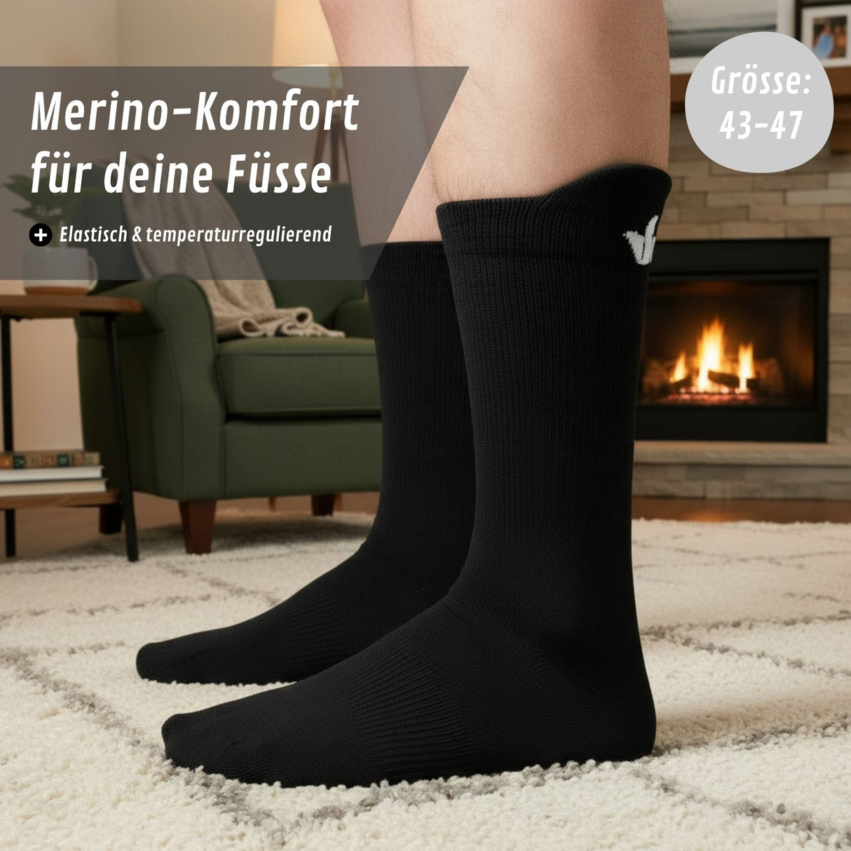 Merino-Socken Gr. 43-47 Reisesocken Outdoorsocken Wandersocken