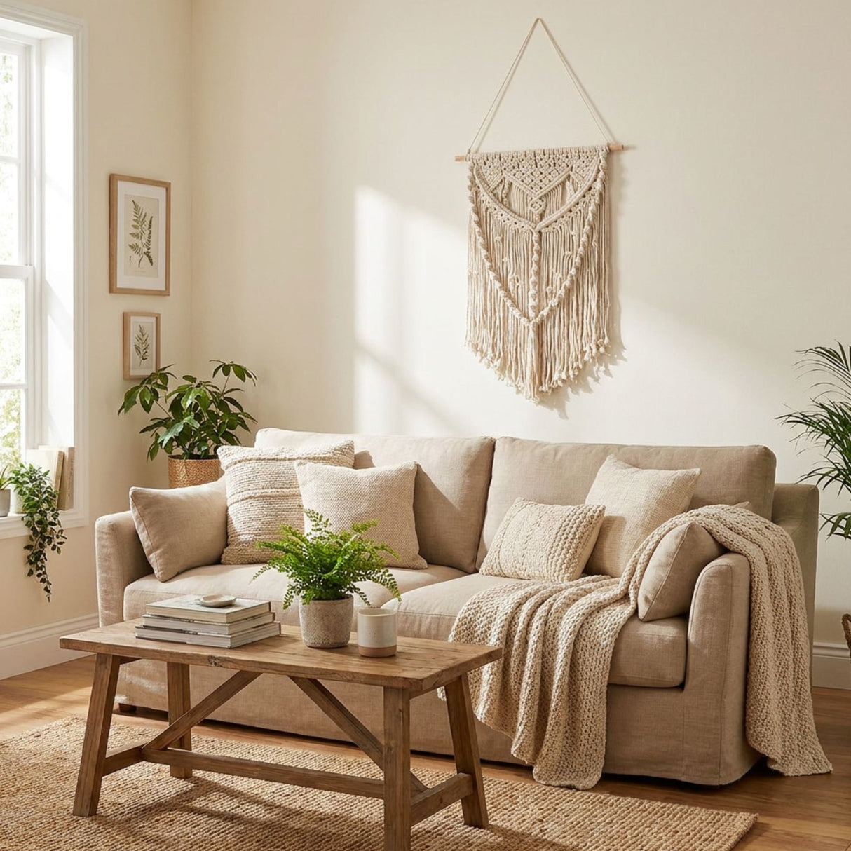 Makramee-Wandbehang Makramee-Hängedeko Boho-Wandhänger Boho-Wanddeko