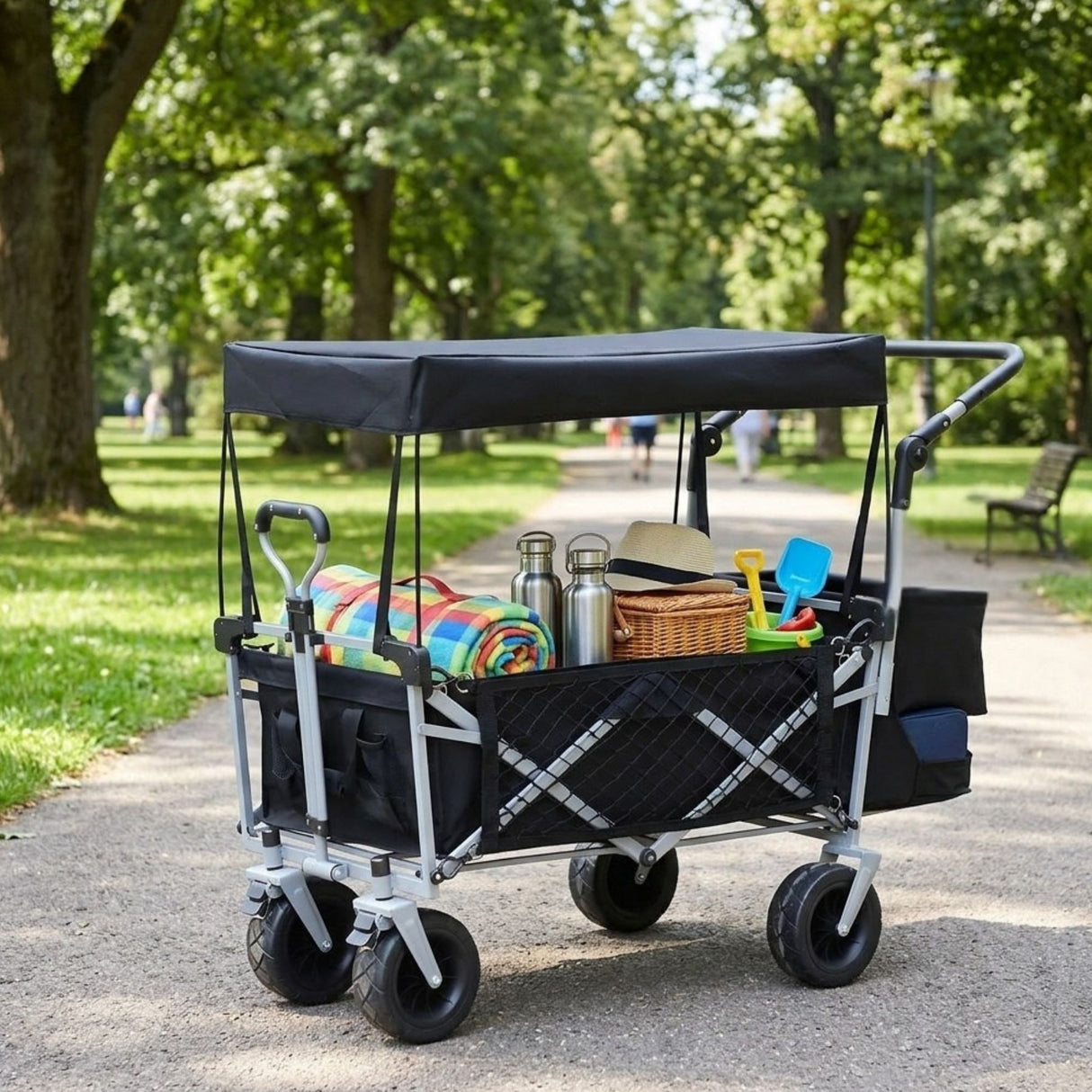 Bollerwagen mit Netztaschen Leiterwagen mit Seitentaschen