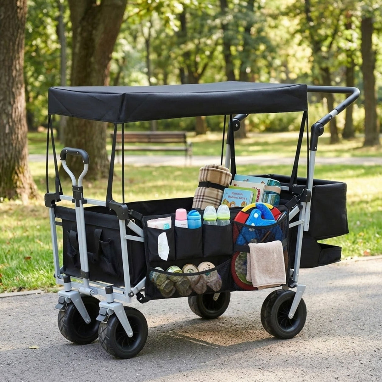 Bollerwagen mit Aufbewahrungstaschen Leiterwagen mit Zusatztaschen