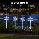 4er-Set LED-Dekoleuchte Gartenbeleuchtung Schneeflocke Solarleuchte