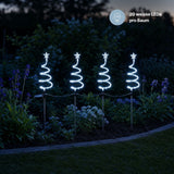 4er-Set LED-Dekoleuchte Solarleuchte Gartenbeleuchtung Spiralbaum