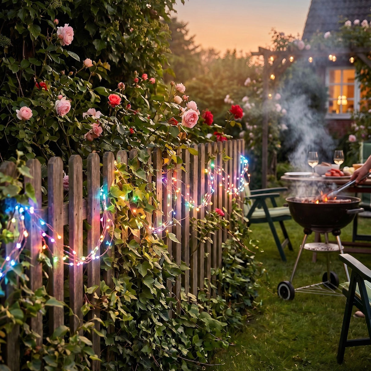 LED-Solar-Dekoleuchte 22m Gartenbeleuchtung Outdoor-Leuchtgirlande