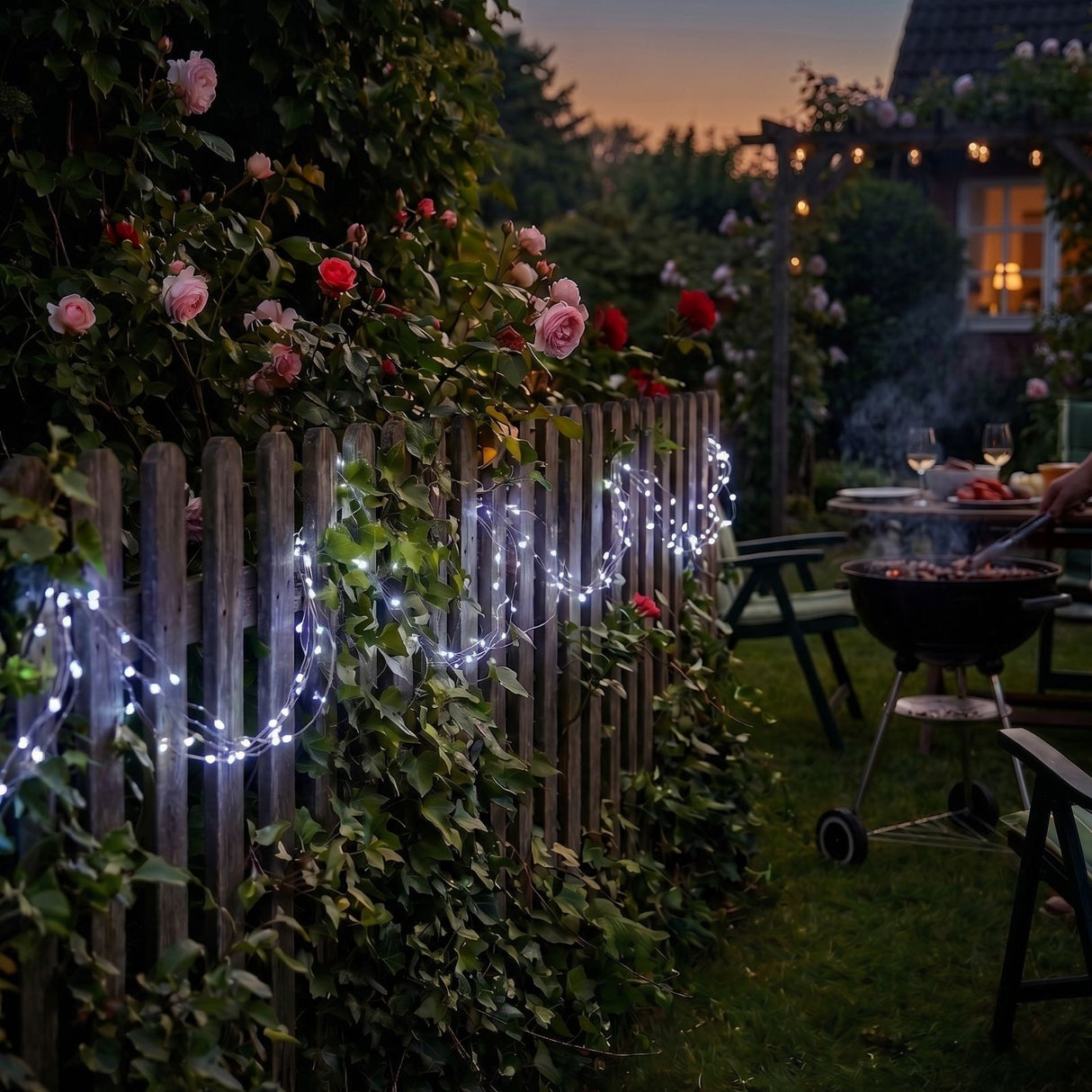 LED-Solar-Leuchtgirlande 22m Outdoor-Dekoleuchte Gartenbeleuchtung
