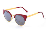 Cat Eye Vintage Retro 80er Sonnenbrille UV400 - Bordo Rot
