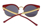Cat Eye Vintage Retro 80er Sonnenbrille UV400 - Bordo Rot