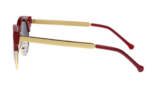 Cat Eye Vintage Retro 80er Sonnenbrille UV400 - Bordo Rot