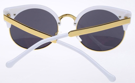 Cat Eye Vintage Retro 80er Sonnenbrille UV400 - Weiss