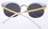 Cat Eye Vintage Retro 80er Sonnenbrille UV400 - Weiss