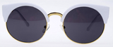 Cat Eye Vintage Retro 80er Sonnenbrille UV400 - Weiss