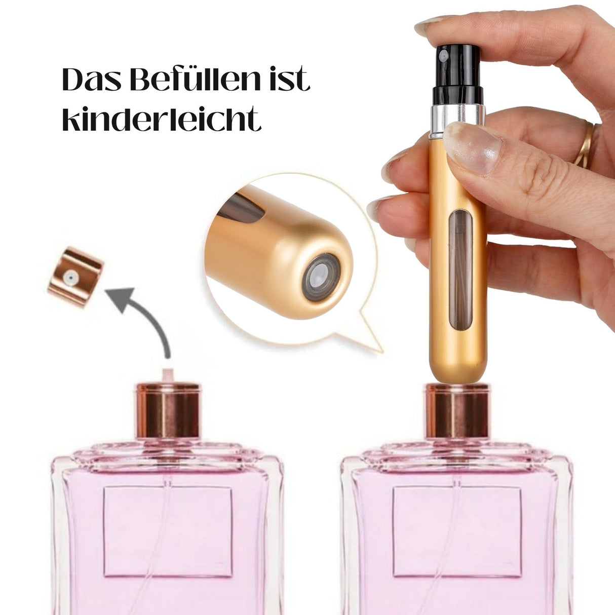 2er-Set Mini-Parfümzerstäuber 8ml Parfum Vaporisateur Goldig