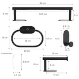 Bad Hardware Set 5-tlg Toilettenpapierhalter Handtuchhalter Wandhaken