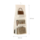 Handtaschen Organizer Hängende Aufbewahrungstasche 6 Fächer Weiss