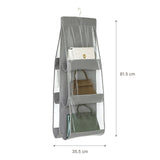 Hängende Aufbewahrungstasche Handtaschen Organizer 6 Fächer Grau