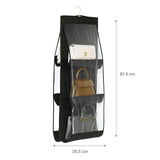 Handtaschen Organizer Hängende Aufbewahrungstasche 6 Fächer Schwarz