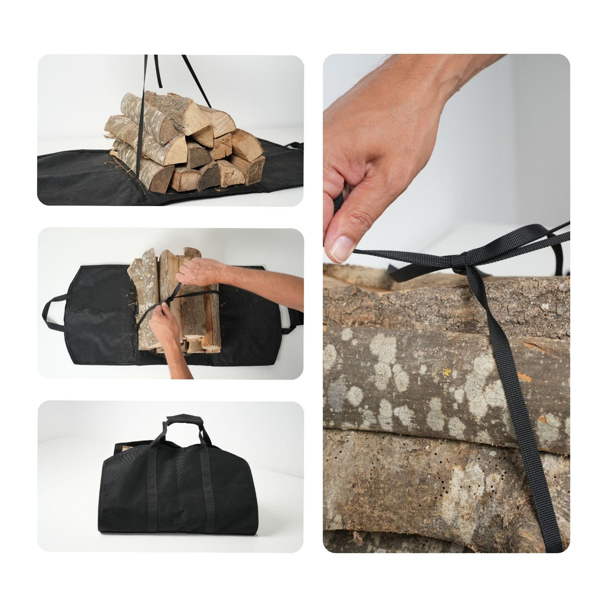 Holztragetasche Kamintasche Outdoor-Holztrage Brennholz-Tragehilfe
