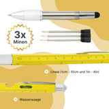 8in1 Multi-Kugelschreiber Multifunktionsstift Touchpen Wasserwaage Schraubendreher