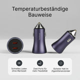 Car Charger USB-C KFZ-Ladegerät Auto-USB-Adapter Auto-Ladegerät