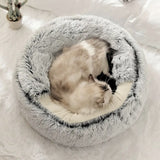 Flauschige Katzenhöhle mit Katzenangel mit Federanhänger 10-tlg.