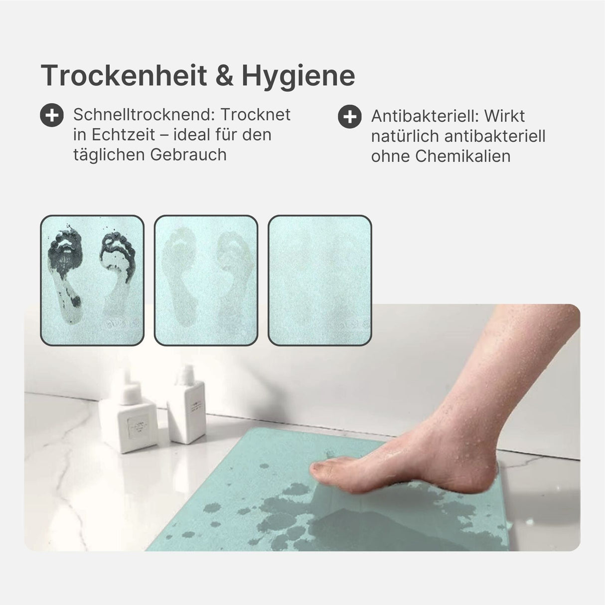 Diatomit-Fussmatte Stein-Badematte Kieselgur-Matte Badvorleger fürs Badezimmer