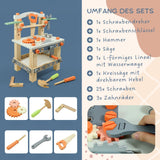 Werkbank-Set aus Holz für Kinder Spielzeugset Holzspielzeug Werkzeugset