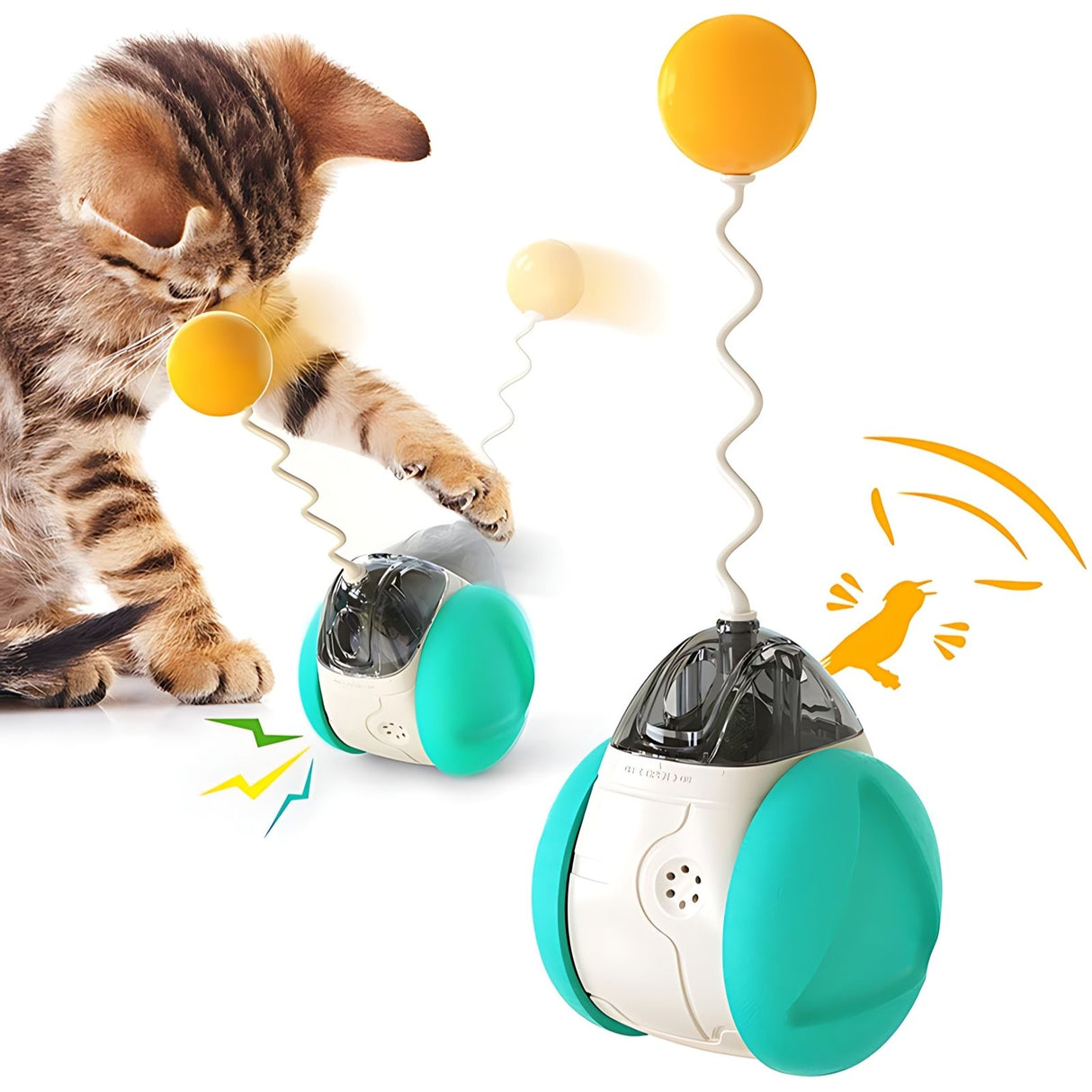 Interaktives Katzenspielzeug Balance-Schwung-Spielzeug Katzenfederspielzeug Katzenkugel