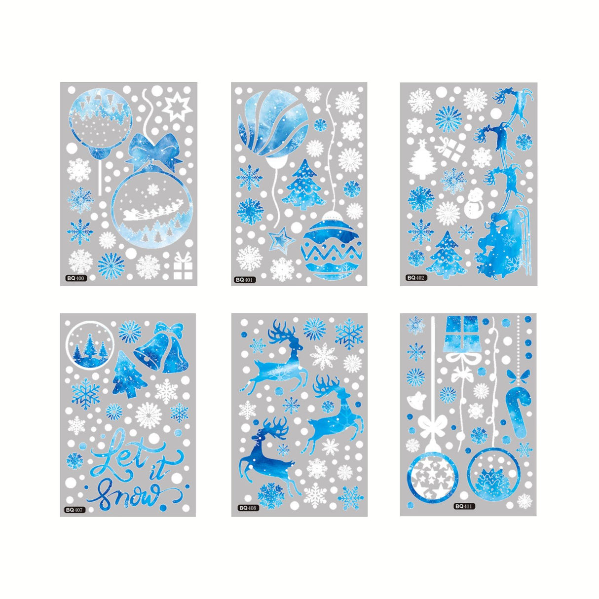 Weihnachtsaufkleber Let It Snow Weihnachtssticker Fensterbilder