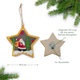 LED-Weihnachtsschmuck Holzdeko Weihnachtsdekoration Weihnachtsbaum-Anhänger
