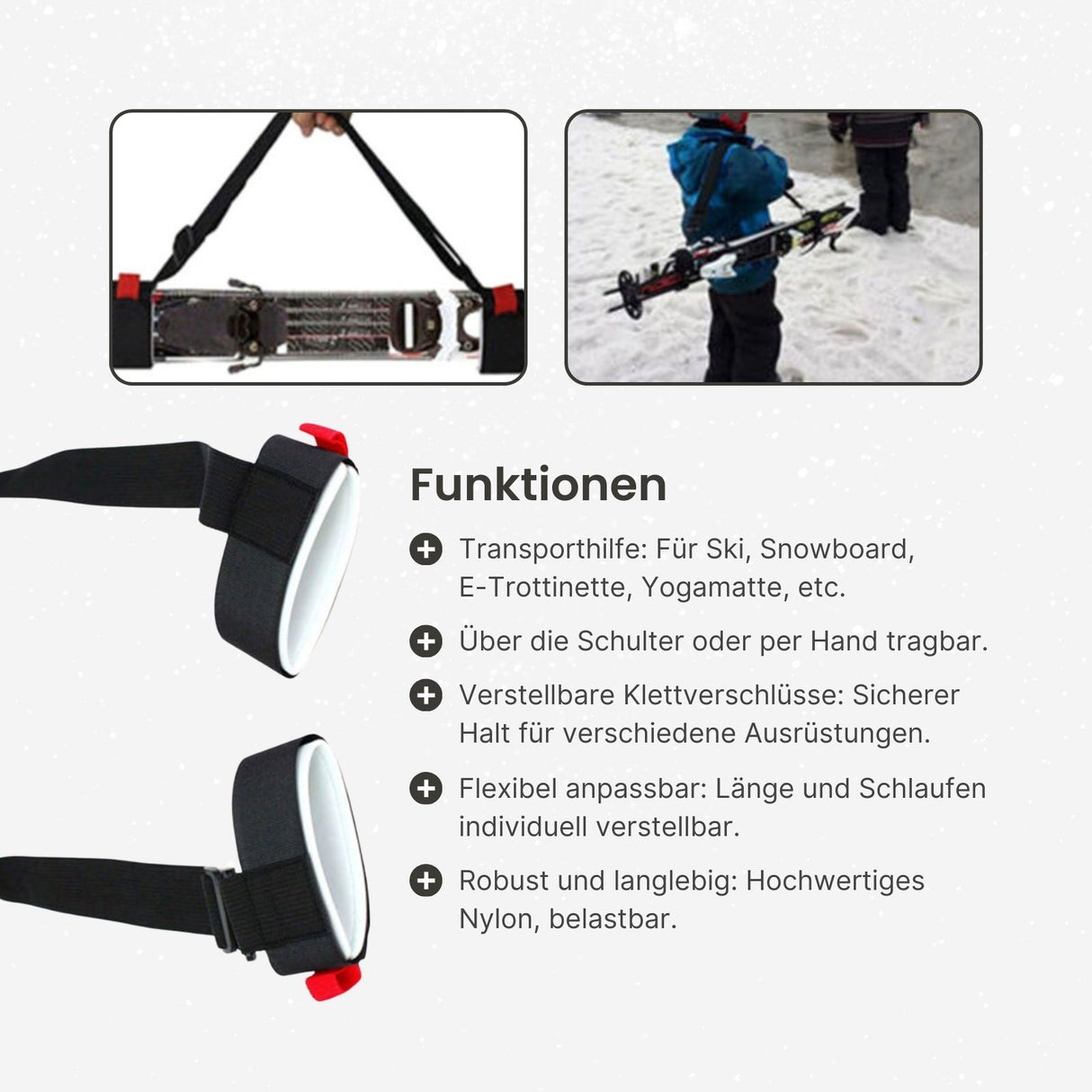Ski- und Snowboard-Schultergurt Tragegurt E-Trottinette-Trageriemen Stativ-Gurt