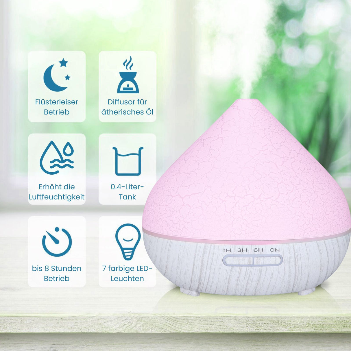 Ultraschall Aromadiffusor Aromatherapie Luftbefeuchter Aromalampe Raumduft