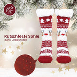 Weihnachtssocken Gr. 42-47 Kuschelsocken Fuzzy-Socken Wintersocken