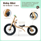 Baby Balance Bike 3 in 1 Lauflernrad Laufrad Kinderfahrrad aus Holz