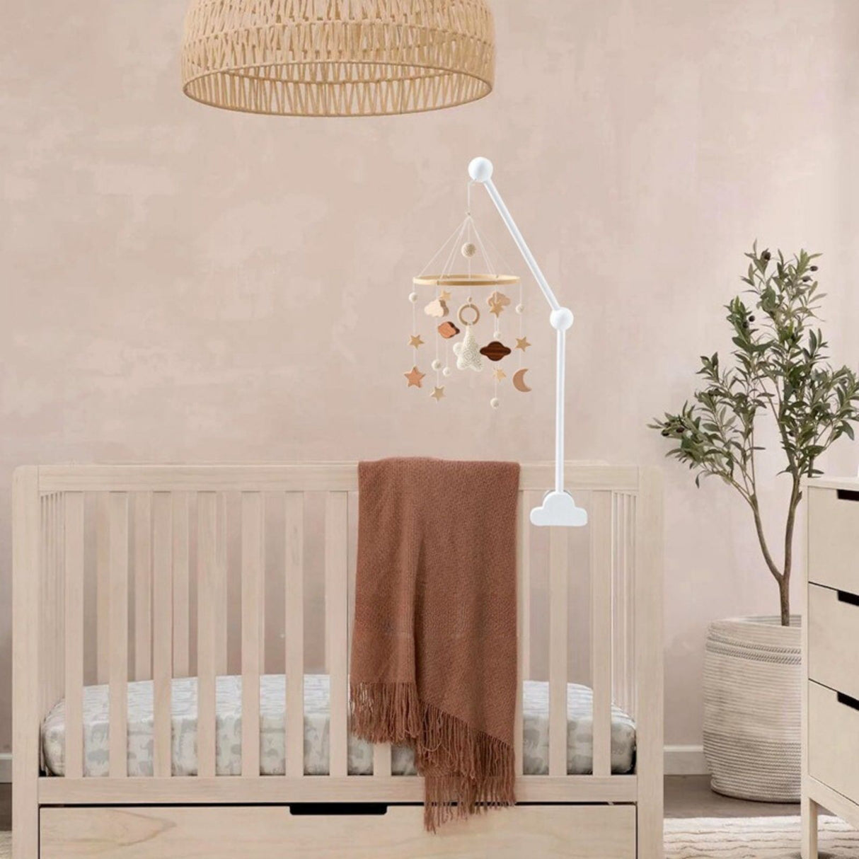 Mobile Halterung Babybett Wolken Glockenhalter Spieluhr Arm