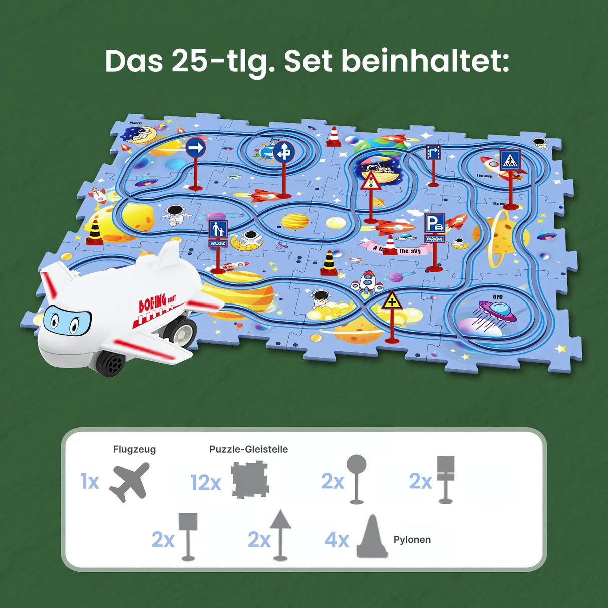 Kinderspielzeug Lernspielzeug Elektrisches Schienenbahn-Puzzle für Kinder