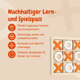 Tic Tac Toe Geschicklichkeitsspiel Drei gewinnt X und O Holzspielzeug