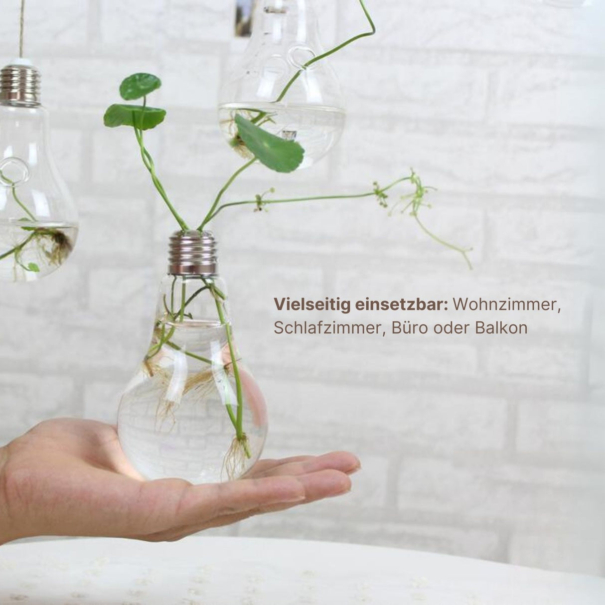 Stehende Glasvase Glühbirnenform Blumenvase Vase Dekoration
