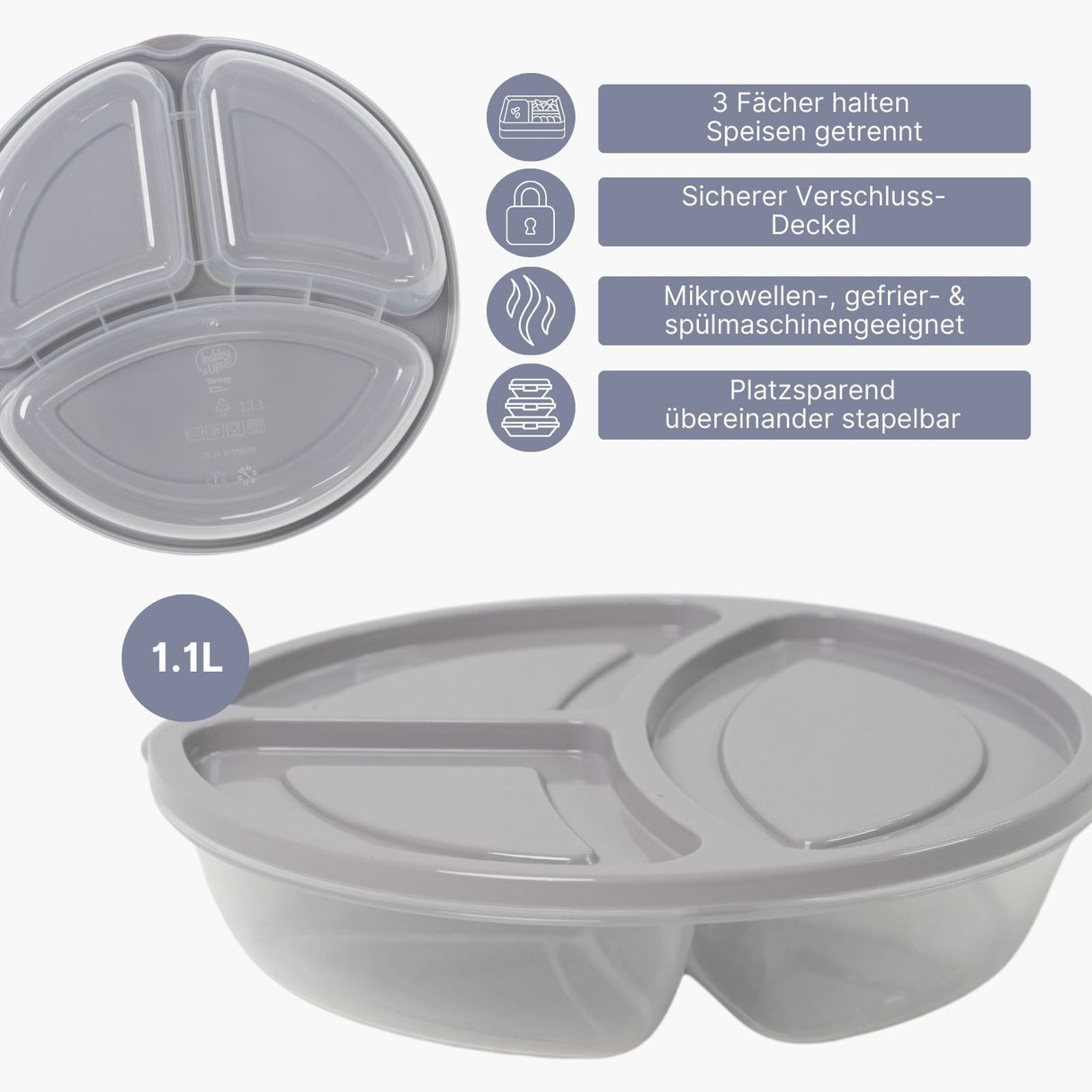 Lunchbox Frischhaltedose Vorratsbehälter Vorratsdose Meal-Prep-Box