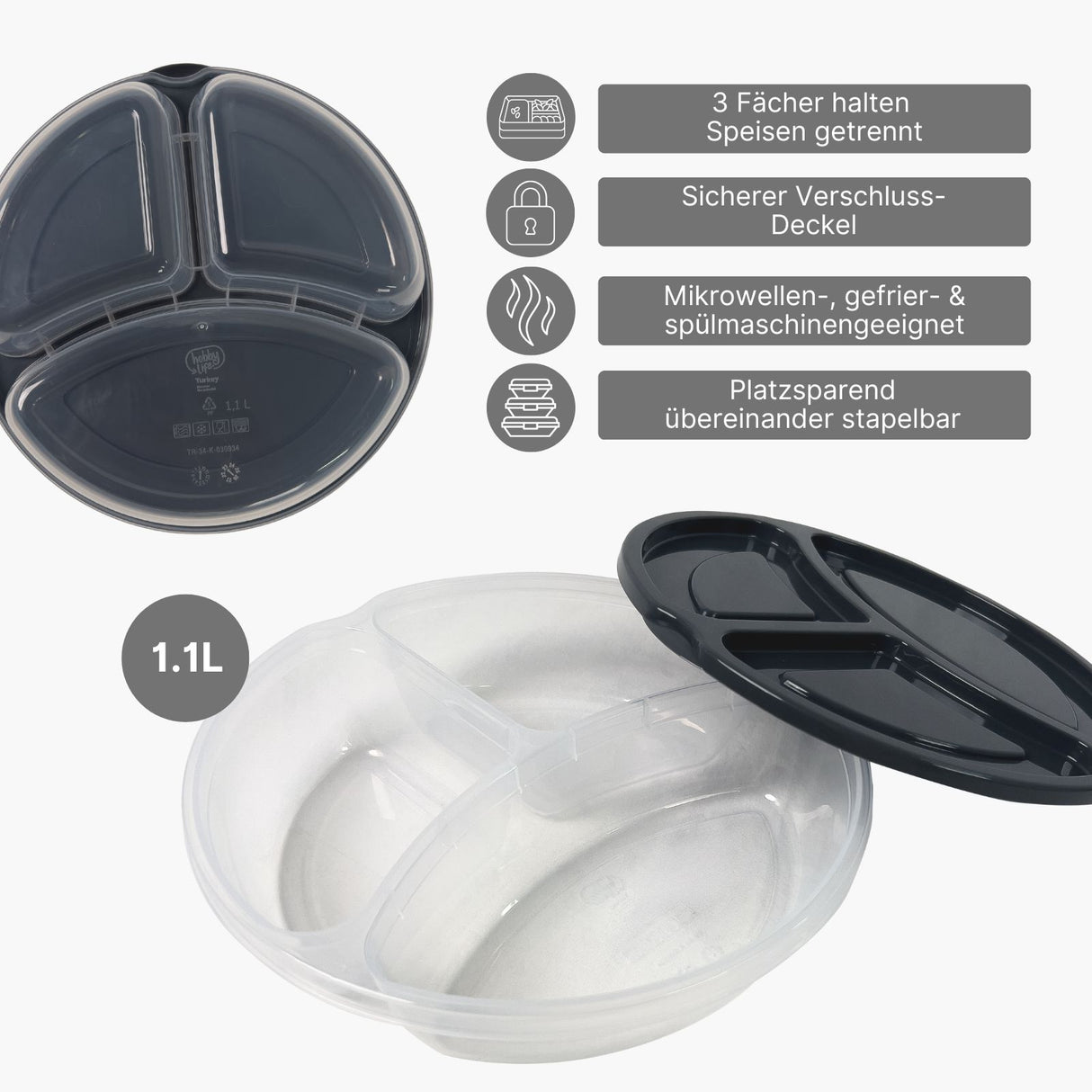 Lunchbox Vorratsbehälter Frischhaltedose Meal-Prep-Box Vorratsdose