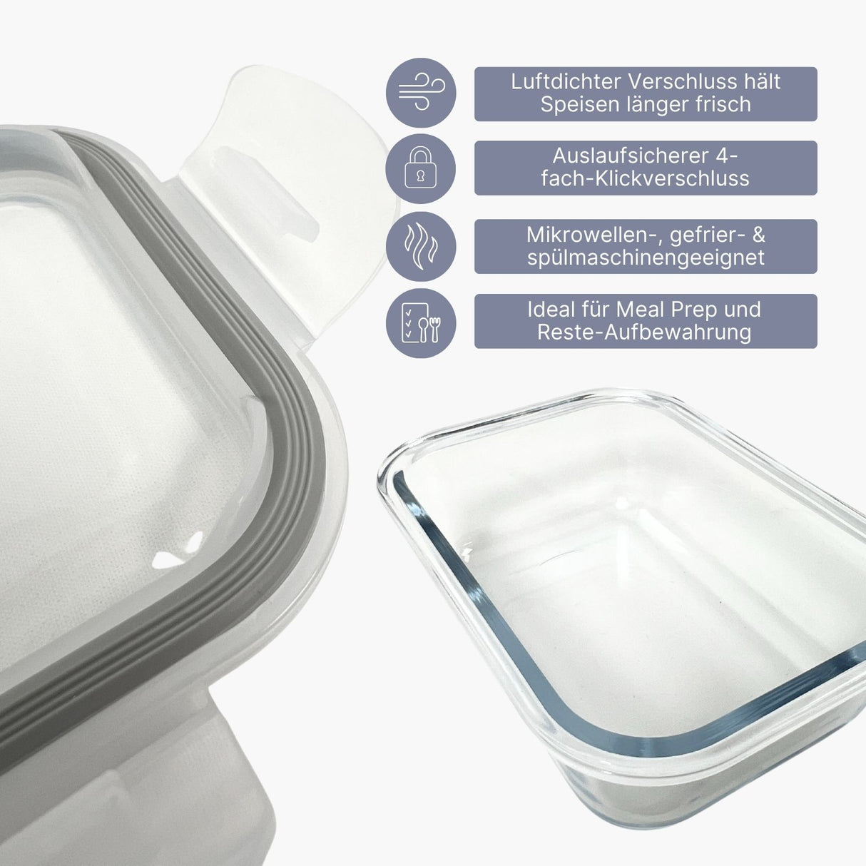 Glas-Vorratsbehälter Frischhaltedose Frischhaltebox Vorratsdose