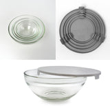 5er-Set Glasschüsseln mit Deckel Glasbehälter Glasschale