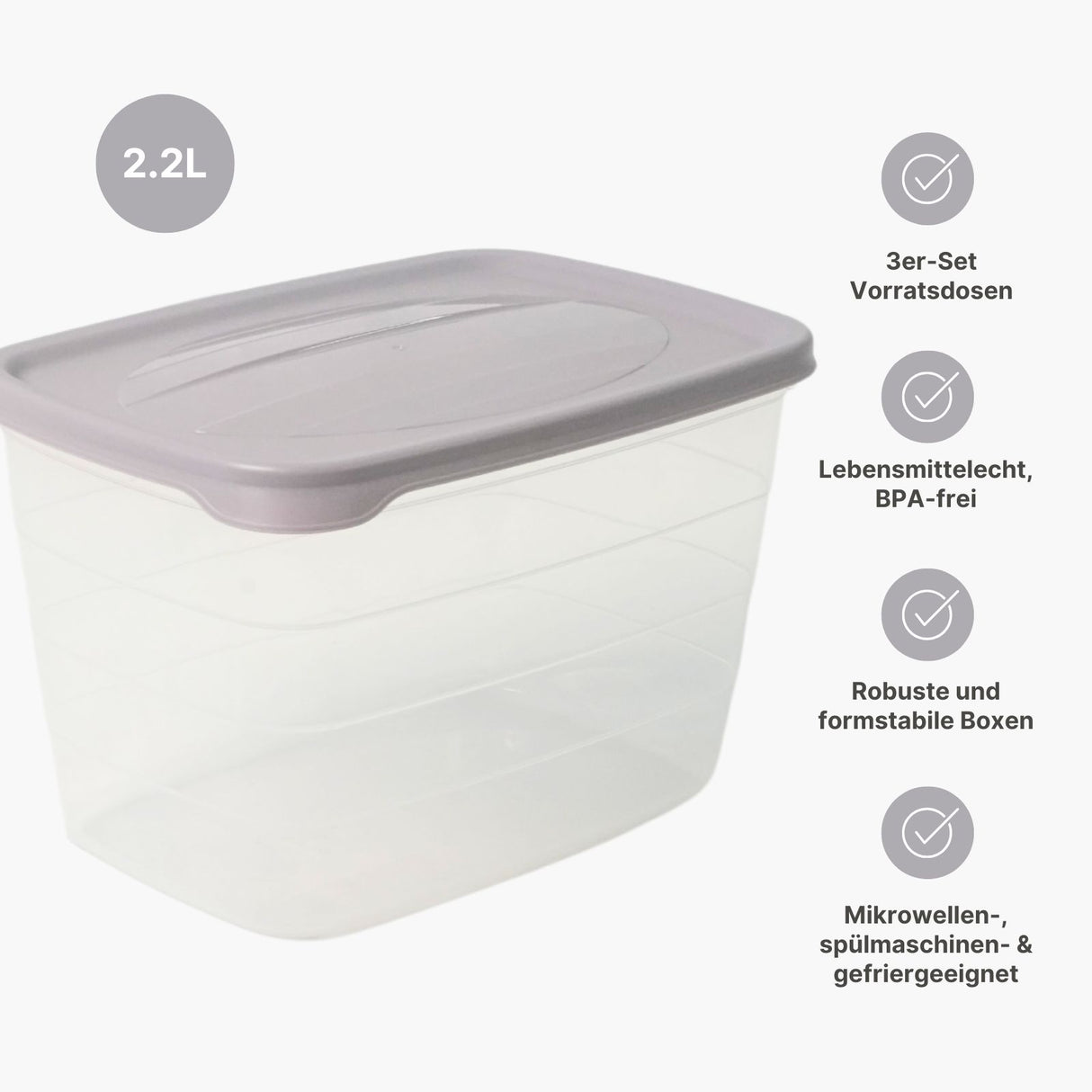 3er-Set Meal-Prep-Dosen Boxen Frischhaltedosen Aufbewahrungsdosen
