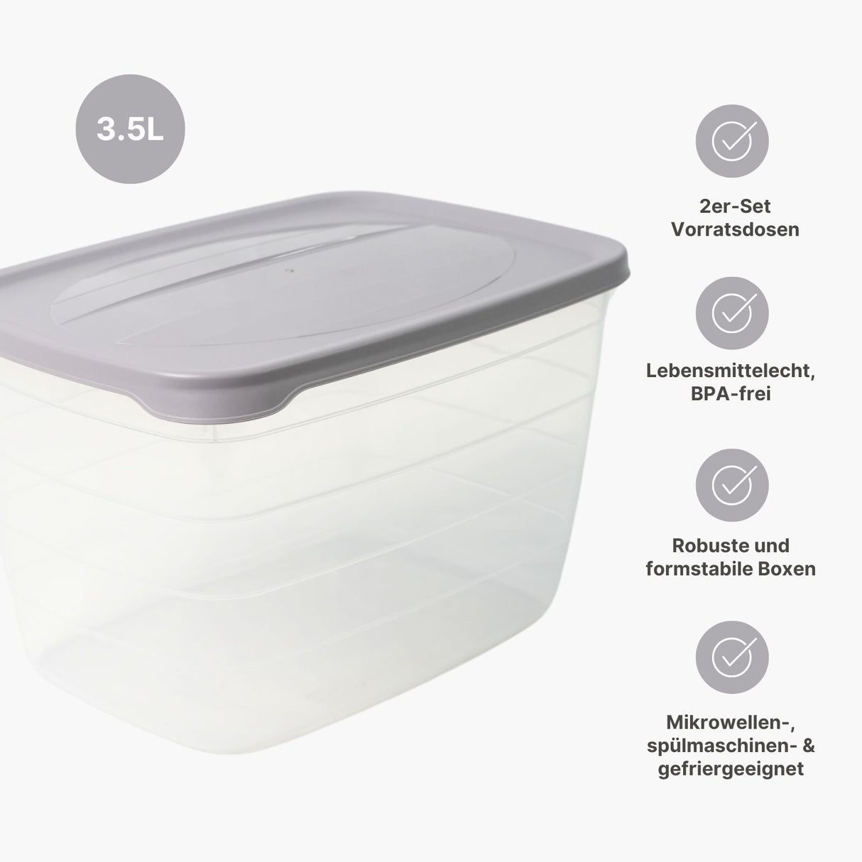 2er-Set Frischhaltedosen Aufbewahrungsdosen Boxen Meal-Prep-Dosen